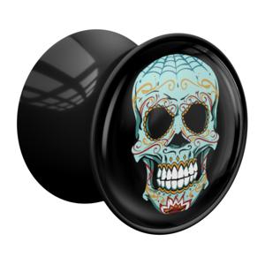 Double Flared Plug met Doodshoofddesign Acryl Tunnels & Plugs