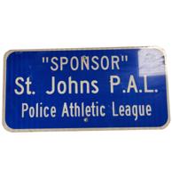 Sponsor St. Johns P.A.L. Police Athletic League Metalen Straatbord - Origineel - 61 x 31 cm