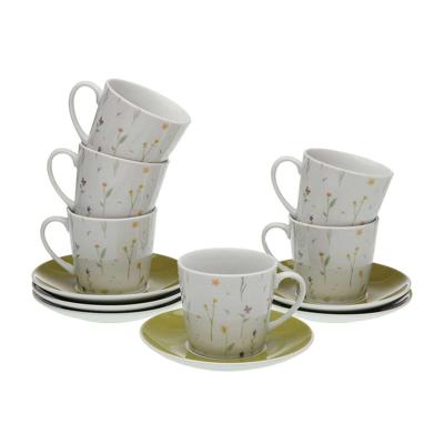 Set van 6 kopjes met schotel Versa Laison Porselein