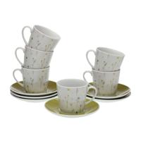 Set van 6 kopjes met schotel Versa Laison Porselein