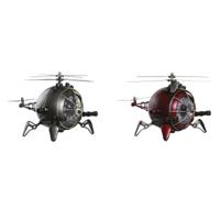 Tafelklok DKD Home Decor Rood Zilverkleurig Helicopter (2 Stuks)