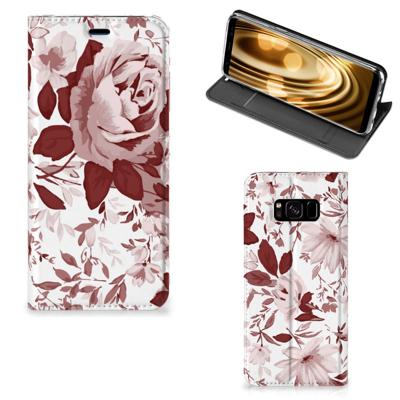 Bookcase Samsung Galaxy S8 Watercolor Flowers