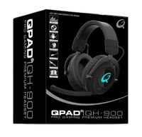 QPAD QH900 hoofdtelefoon/headset Draadloos Hoofdband Gamen Bluetooth Zwart - thumbnail