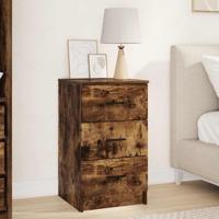 Nachtkastje met lade Gerookt eiken 38 x 38 x 66 cm Bewerkt hout
