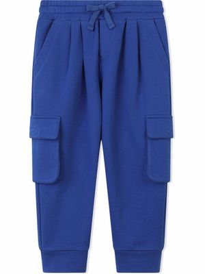 Dolce & Gabbana Kids pantalon de jogging à patch logo - Bleu