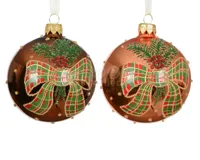 Kerstbal Glas Strik Ø8cm Assorti 1st Kerstbal Glas Strik Ø8cm Assorti 1st