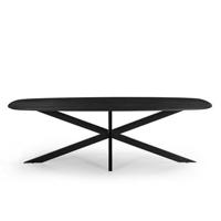 Giga Meubel - Eettafel Deens Ovaal - Zwart - 200cm - Eettafel Jordan - thumbnail