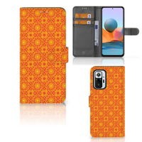 Xiaomi Redmi Note 10 Pro Telefoon Hoesje Batik Oranje - thumbnail