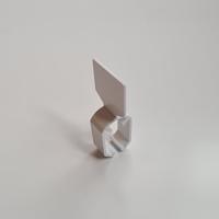 Maataanduider met klem wit blanco