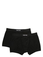 TOM FORD boxer en coton à taille logo - Noir - thumbnail