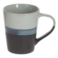 Koffiemokken Lagune - 1x stuks - Keramiek - grijs/blauw - 360 ml - 9 x 10 cm