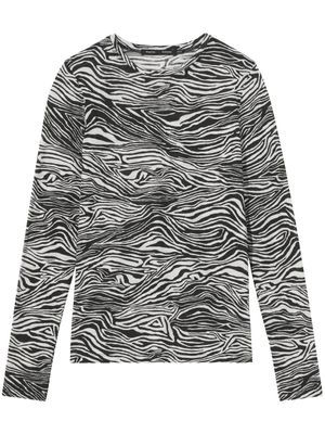 Proenza Schouler t-shirt imprimé à manches longues - Noir