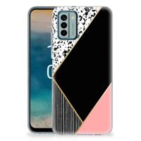 Nokia G22 | TPU Hoesje | Zwart Roze Vormen