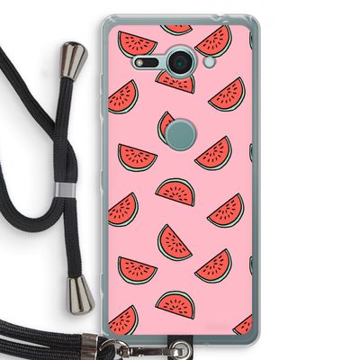 Watermeloen: Sony Xperia XZ2 Compact Transparant Hoesje met koord