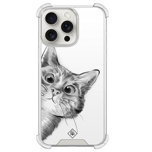 iPhone 15 Pro Max shockproof hoesje - Kat kiekeboe