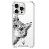 iPhone 15 Pro Max shockproof hoesje - Kat kiekeboe iPhone 15 Pro Max shockproof hoesje - Kat kiekeboe