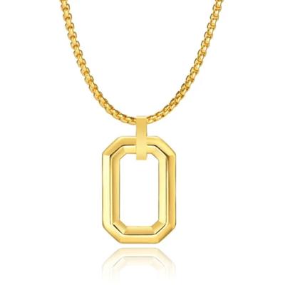 Mendes Herenketting met Minimalistische Geometrische Hanger - Goudkleurig