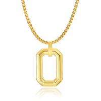 Mendes Herenketting met Minimalistische Geometrische Hanger - Goudkleurig