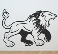 Muursticker middeleeuwse brullende leeuw