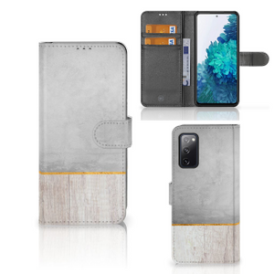 Samsung Galaxy S20 FE Book Style Case Wood Concrete