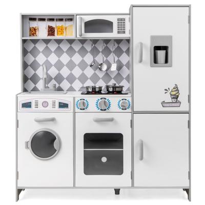 Speelkeuken voor Kinderen Vanaf 3 Jaar Ijsmachine Fornuis Wasmachine Oven Magnetron Keukengerei Licht en Geluid Set Keukenaccessoires