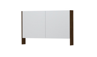 INK SPK3 spiegelkast met 2 dubbel gespiegelde deuren, open planchet, stopcontact en schakelaar 120 x 14 x 74 cm, koper eiken