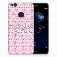 Huawei P10 Lite Silicone-hoesje Flowers Pink DTMP - thumbnail