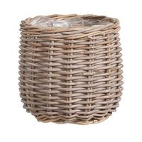 Bloempot Steef - rattan naturel - 30xØ30 cm - Leen Bakker