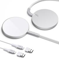 Mini Wireless Charger (HaloLock) - Silver-2 Pack