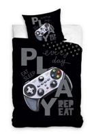 Gamer Dekbedovertrek Eat game sleep repeat 140 x 200 cm - 60 x 70 cm