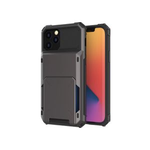 iPhone XS hoesje - Backcover - Pasjeshouder - Portemonnee - TPU - Grijs