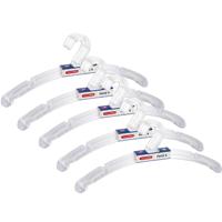 Kledinghangers Jackets - 25x stuks - kunststof - transparant - 42 cm - vaste haak