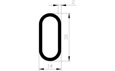OVALE BUIS 30X14 F2 1000MM
