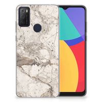 Alcatel 1S (2021) TPU Siliconen Hoesje Marmer Beige - thumbnail