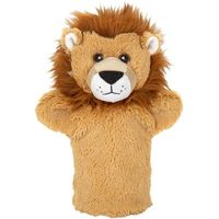 Leeuwen speelgoed artikelen leeuw handpop knuffelbeest bruin 24 cm - thumbnail