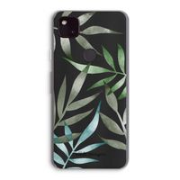Tropical watercolor leaves: Google Pixel 4a 5G Transparant Hoesje
