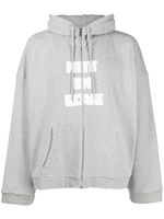 Natasha Zinko text-print hooded jacket - Gris - thumbnail