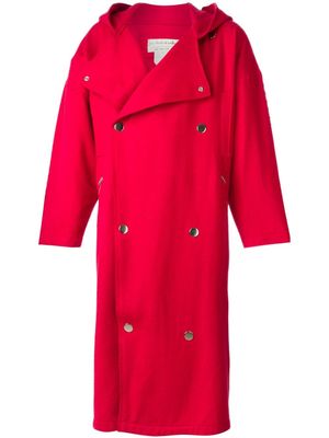 JC de Castelbajac Pre-Owned manteau oversize à capuche - Rouge