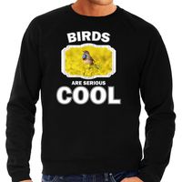 Dieren blauwborst vogel sweater zwart heren - birds are cool trui - thumbnail