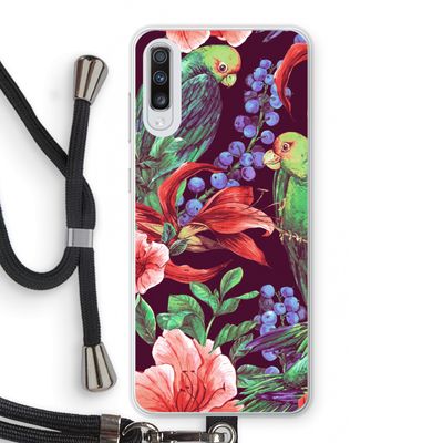 Papegaaien: Samsung Galaxy A70 Transparant Hoesje met koord