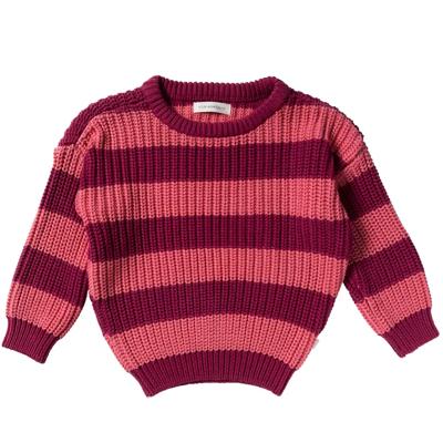 Your wishes winter sweater meisjes - roze - gebreid, strepen