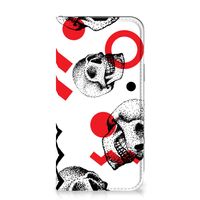 Mobiel BookCase iPhone 14 Skull Red