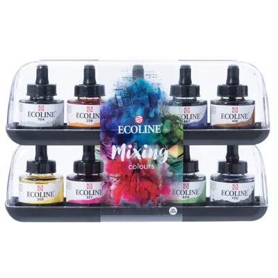 Ecoline Vloeibare waterverf mengset - 10 x 30 ml