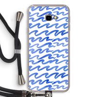 Blauwe golven: Samsung Galaxy J4 Plus Transparant Hoesje met koord