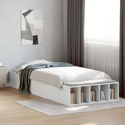 Bedframe bewerkt hout wit 100x200 cm