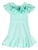 TWINSET Kids robe ceinturée à volants - Vert