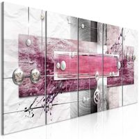 Schilderij - Mysterieuze mechanisme, roze, 5luik