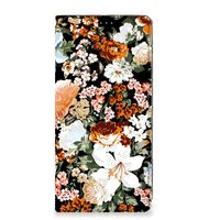 Smart Cover voor OPPO A57 | A57s | A77 4G Dark Flowers - thumbnail