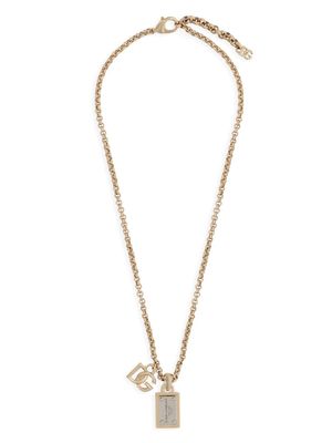 Dolce & Gabbana collier en chaîne à pendentif logo - Or