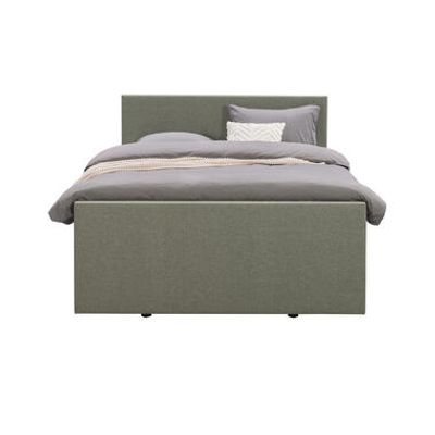Boxspring met voetbord Liv egaal - groen - 140x200 cm - slanke poot - Leen Bakker